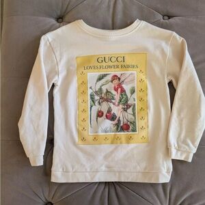 Gucci Cream and Yellow Graphic Sweatshirt